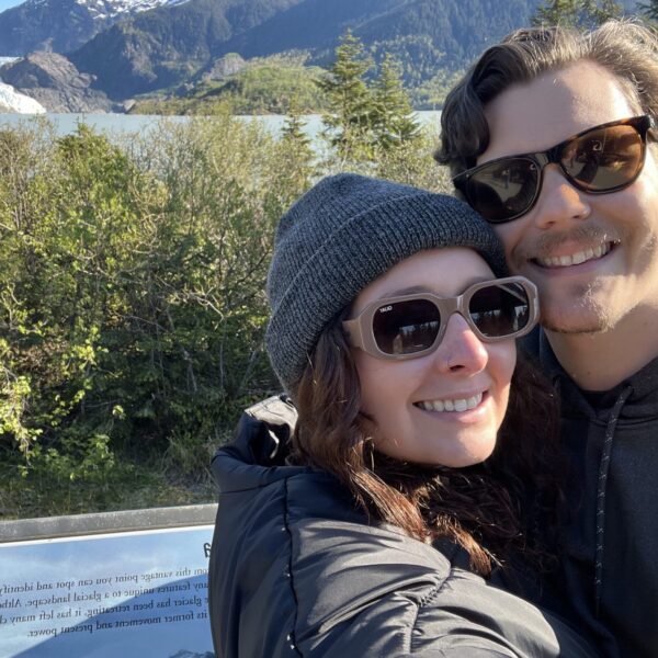 Couple at the Mendenhall glacier